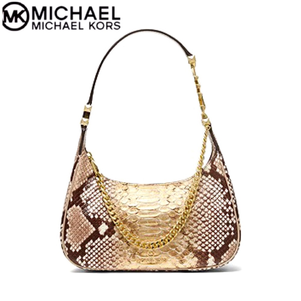MICHAEL MICHAEL KORS
Piper Small Two-Tone Snake Embossed Leather Shoulder Bag